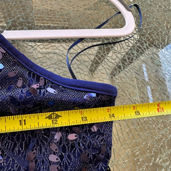 DON’T YOU HAVE A PARTY TO GO TO??  Nasty Gal High Neck Sequin Dress, Navy - Picture 8 of 16